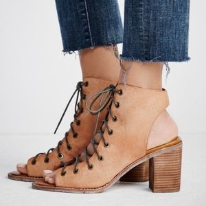 Jeffrey Campbell Free People Lace Up Leather Heels